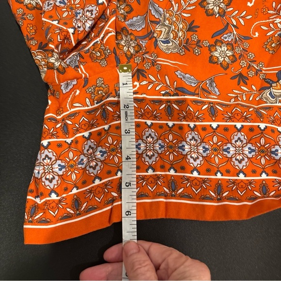 J. Jill Soft Rayon Twill Orange Boho Floral Shorts, XS - Picture 12 of 12